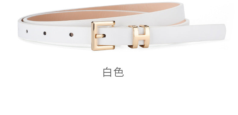 New Foreign Trade Hot-Selling I-Buckle Thin Belt for Women, Fashionable, High-End, Versatile Dress, Suit Decorative Belt